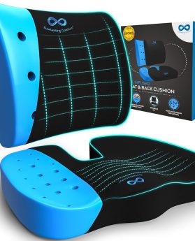 Everlasting Comfort Seat Cushions for Car Seats & Office Chairs - Ergonomic Cushions for Long Car Trips and Desk Sitting - Car, Truck and Office Accessories for Back Support